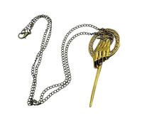 B.a.u.q.o.o. Collier Main du Roi Trône D'épées en Alliage de Zinc Premier Chevalier Ned Stark Accessoires De Voiture Magie Cosplay Idée Cadeau, Zinc