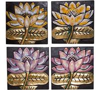 B AND B Desconocido Tableau en Bois, 4 modèles Assortis, Composite, Multicolore, Taille Unique