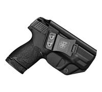 B.B.F Make IWB KYDEX Holster Compatible avec : Smith & Wesson M&P Shield 9 mm/.40 S & W - Ajustement personnalisé - Ceinture intérieure dissimulée étui de transport (noir, gauche)