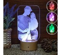 B BachVibes Lampe Personnalisée Gravée avec Photo et Veilleuse 3D - Cadeau Original pour Anniversaire, Saint-Valentin et Fête - Idéale pour Couples, Amis et Famille (Multicolore)