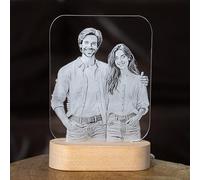 B BachVibes Lampe Personnalisée illustrée avec Photo et Lumière LED - Cadeau Original pour Anniversaire, Saint-Valentin et Anniversaire - Idéal pour Couples, Amis et Famille (Blanc chaud)