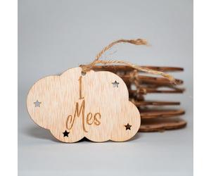 B Bachvibes - Placas de Cumplemes de Bebé de Madera - Set de 14 Discos Mensuales - Ideal para Fotos de Recién Nacidos y Regalo de Baby Shower (Espagnol)