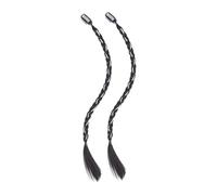 B Baosity 1 Paire D'Extensions Cheveux Tressés Clip Cheveux Synthétiques Longs Élégants Souples En Fil Haute Température pour Femmes Convient à Cosplay Fête Dan, Noir avec Chaîne