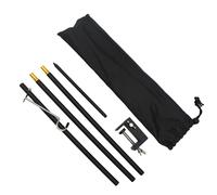 B Baosity 1 Pièce Pôle de Lampe Pliant Portable Table Support Suspendu Support Lanterne Fonction Aluminium Convient pour Camping Randonnée Pêche, noir