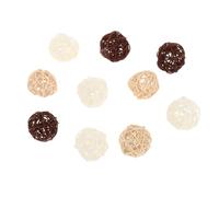 B Baosity 10 Boules Décoratives en Rotin, Décorations de Table, Fournitures de Loisirs Créatifs, Sphères Ornementales, Bricolage, Matériau pour Mariages, 3 cm