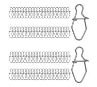 B Baosity 100 Pièces de Pêche Connecteur Rapide Clips de Pêche Mousqueton Pivotant Acier Inoxydable Accessoires Haute Résistance Convient pour Eau Douce, 10MM