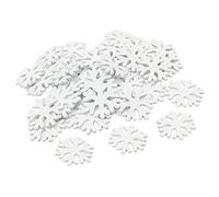B Baosity 100 Pièces en Forme De Flocon De Neige en Bois Blanc Façonne L'embellissement De Décor De Noël