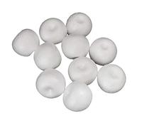 B Baosity 10pcs Balles en Mousse Polystyrène Forme Pomme de Noël Modèles Artisanat Sphères Joyeux Noël Suspendu pour Décoration Fête Breloque - Blanc + Blanc, 6x5cm