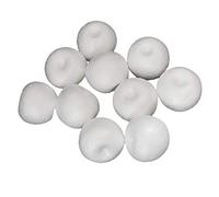 B Baosity 10pcs Balles en Mousse Polystyrène Forme Pomme de Noël Modèles Artisanat Sphères Joyeux Noël Suspendu pour Décoration Fête Breloque - Blanc + Blanc, 6x5cm