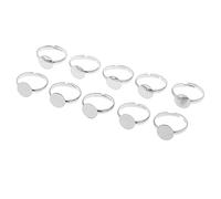 B Baosity 10pcs Base de Bague Métal Ajustable Cabochon Anneaux Bijoux - 10mm