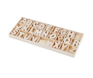 B Baosity 156 pièces Lettres en Bois Artisanal, Alphabet en Bois Naturel - avec bac de Rangement