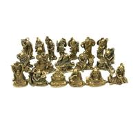 B Baosity 18 Pièces Figurine D'arhat en Laiton Massif Statute Bddhiste Miniature Décoration pr Collectionneurs, Vitrine