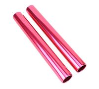 B Baosity 2 Pièces Bâton de Relais Course Piste Terrain Aluminium Alliage Poignée Confortable Antidérapant Impact Résistant Adapté pour Adultes Sport, Rouge