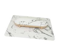 B Baosity 2 Pièces Coussin Main Ongles Table Tapis Manucure Support Main Cuir Pu Bois Confort Utilisation Salon Maison Adapté à La Maison, Imitation Porcelaine