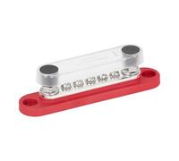 B Baosity 2 Pièces Électrique Bloc de Borne de Distribution Puissance Broche Cuivre avec Couvercle Transparent Fonction Organisateur Câblage Adapté Vo, 1 Pièce Rouge