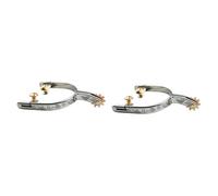 B Baosity 2 Pièces Éperon Cheval Western Équestre Accessoire Cowboy Antique Décoration Professionnelle Acier Inoxydable Solide avec Roue Tournante Adapté pour C, Éperon de Cheval