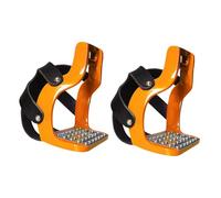 B Baosity 2 Pièces Étrier Cheval Étrier Équestre Étrier Selle Étrier Léger Aluminium Antidérapant Prévient Glissement Convenable pour Adultes Sports de Plein AI, Orange