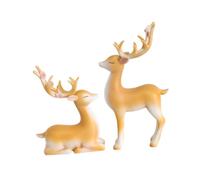 B Baosity 2 Pièces Figurines Renne Statues Animaux Résine Finition Douce Ornement Table Moderne Convient pour Décoration Séjour Chambre Bureau Club, Jaune