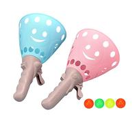 B Baosity 2 Pièces Jeu de Balle Attrape pour Enfants avec Paniers Lanceurs Balles Activité de Lancer Jouet Sportif Fonction Éducative Matériel Adapté, bleu et rose