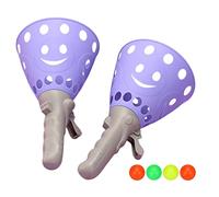 B Baosity 2 Pièces Jeu de Balle Attrape pour Enfants avec Paniers Lanceurs Balles Activité de Lancer Jouet Sportif Fonction Éducative Matériel Adapté, violettes