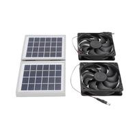 B Baosity 2 Pièces Ventilateur Solaire Système de Ventilation Ventilateur D'Extraction Kit pour Abri à Haute Performance de Refroidissement Convient pour Poula, Gris