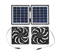 B Baosity 2 Pièces Ventilateur Solaire Système de Ventilation Ventilateur D'Extraction Kit pour Abri à Haute Performance de Refroidissement Convient pour Poula, Noir