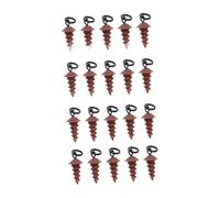 B Baosity 20 Pièces Vis Leurres Pêche Crochets Torsadés Remplacement Anneaux Pivotants Ensemble Accessoires Polypropylène Convient Pêche Carpe Eau Douce Eau Sal, Brun