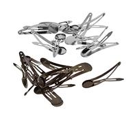 B Baosity 20X CLIPS À CHEVEUX SNAP MÉTALLIQUES SLIDES GRIPS W / 12mm BASE