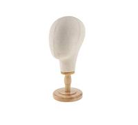 B Baosity 21 '' Extension De Perruques De Cheveux Faisant Des Chapeaux Caps Affichage Toile De Bloc De Liège Mannequin Tête Modèle + Stand De Bois Détachable