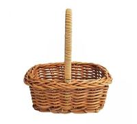 B Baosity 2x Paniers à Fleurs Miniatures Portables En Osier 9x6x10,5cm pour Micro-jardins - Robustes