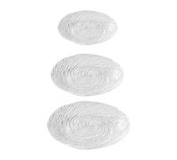 B Baosity 3 Pièces Corbeille à Fruits Assiette à Salade Plat de Service Bol Décoratif et Centre de Table En Verre Transparent Luxueux Adapté pour, Plaque