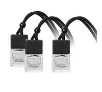 B Baosity 3 Pièces Flacon Diffuseur Voiture Suspendu Parfum Réutilisable Verre Bois Élégant pour Décoration Adapté à Voiture Bureau Chambre Maison Cadeau Intéri, transparent