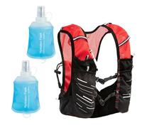 B Baosity 3 Pièces Gilet de Course Hydratation Sac à Dos avec Réservoir d'eau Polyester Respirant Multiples Compartiments Convient Aux Sportifs Hommes Femmes, Gilet avec vessie de 150 ML