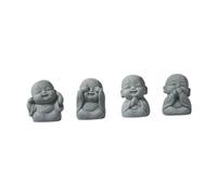 B Baosity 4 Mini Figurines de Moines Bouddha, Sculptures de Bouddha, Cadeaux, Ornements de Table