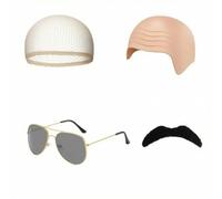 B Baosity 4 Piè Kit Cvre-Tête Chauve | Confortable, Respirant, Déguisement, pr Halloween, Soirée Déguisée