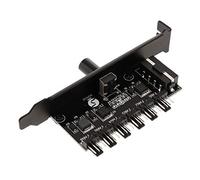 B Baosity 4-Pin Power PCI Cooling Fan Speed Controller 6 Channels PC Case Fans Adapter