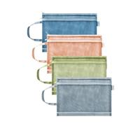 B Baosity 4 Sacs En Filet avec Fermeture éclair, Sacs de Classement Portables En Filet, Idéaux pour Les étagères de Bureau Ou de Travail.