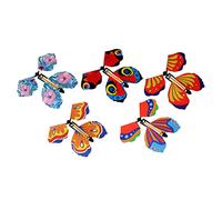 B Baosity 5 Pièces Papillon Magique Figurine Propulsée Par Élastique Jouet Astuces Volant Convient pour Jeu Interactif Performance Scénique Cadeau Lettre, Style un
