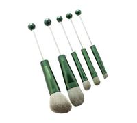 B Baosity 5 Pièces Pinceaux Maquillage Ensemble Professionnel Multifonction Perlé Synthétique Portable Convient pour Femmes Cadeau Anniversaire Bureau, Vert