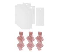 B Baosity 50 Pièces pour Table Carte de Nom Carte de Siège Étiquette Cadeau avec Ruban Papier Élégant Personnalisable Adapté pour Mariage Dîn, Rose