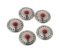 B Baosity 5X Boutons Conchos Décoration de Votre Portefeuille Sacs Ceintures - Rouge