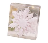 B Baosity 6 Pièces Flocon de Neige Ornement de Sapin de Noël Festive Décor de Goutte Brillante Pendentif pour Arbre Guirlande Intérieur Réception Con, Blanc
