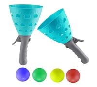 B Baosity 6 Pièces Jeu de Lancer Attraper Balles avec Paniers Lanceurs Activité Sportive Interactive Jouet D'Intérieur Extérieur Matériau Pp Adapté pour Enfants, Bleu