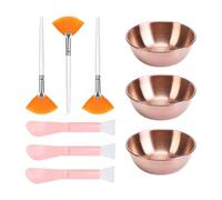B Baosity 9 Pièces Bols Mélangeurs Kit Pinceau Applicateur Silicone Accessoires Acier Inoxydable Pratique à Utiliser Adapté, or Rose