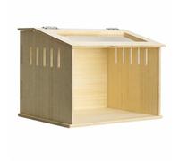 B Baosity Abri en Bois pour Pits Couvercle à Charnière Fentes d'Aération sur Les Côtés Enceinte Robuste Sign Grain Bois pour Un Look Rustique Adapté pour, 60x30x30cm