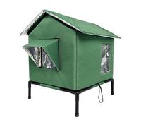 B Baosity Abri pour Chats Errants en Toile Oxford Chaude et Imperméable, Idéal pour l'hiver dans Un Jardin, sur Une Terrasse Ou Un Porche, Vert, L