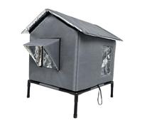 B Baosity Abri pour Chats Errants en Toile Oxford Chaude et Imperméable, Idéal pour l'hiver dans Un Jardin, sur Une Terrasse Ou Un Porche, Gris, M