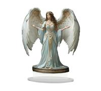 B Baosity Art Scene Sign Ornement Debout Acrylique 2D Scène Artistique Motif Distinctif Plaque Plate Base Solide pour Décoration de Table Centre de Table Salon, Ange de 20 Cm