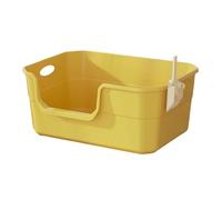B Baosity Bac à Litière Anti-éclaboussures pour Chatons, Bac à Litière à Bords Hauts, Toilettes pour Chats D'intérieur, Jaune