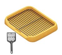 B Baosity Bac à Litière D'intérieur pour Chien avec Grilles Amovibles, Support pour Tapis d'apprentissage de La Propreté pour Chiots de Petite et Moyenn, Jaune